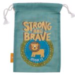 Strong And Brave Small Cotton Drawstring Bag - Joshua 1:9 - Image 7