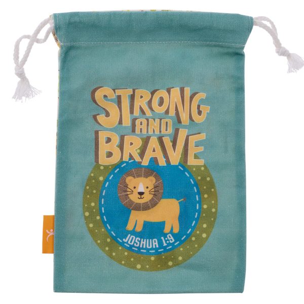 Strong And Brave Small Cotton Drawstring Bag - Joshua 1:9 - Image 7