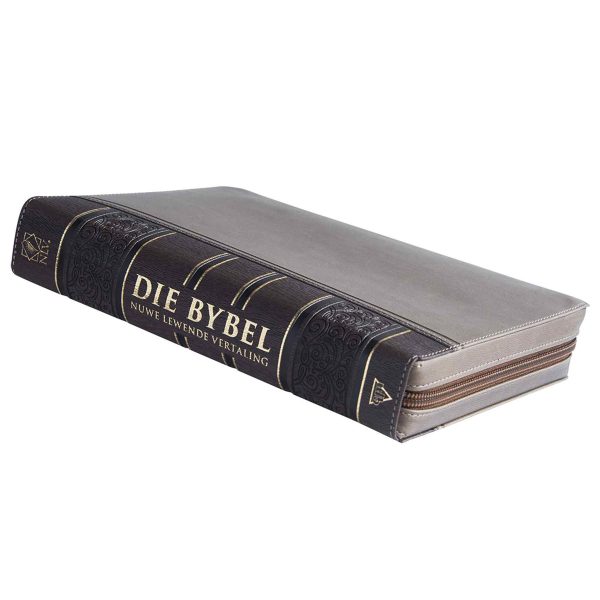 NLV Tweekleur Bruin Kunsleer Bybel Grootdruk Met Ritssluiter & Duimgrepe - Image 12