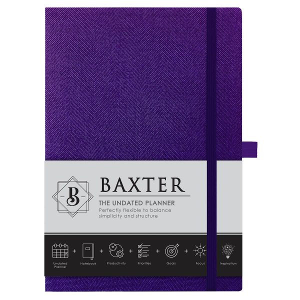 Baxter Undated Planner Purple (Durable Synthetic Fibre Flexcover) - Image 19