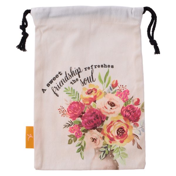 A Sweet Friendship Small Cotton Drawstring Bag - Proverbs 27:9 - Image 7
