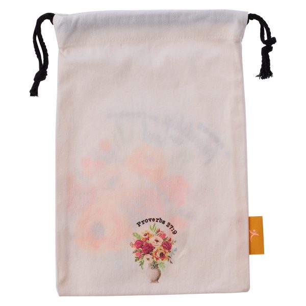 A Sweet Friendship Small Cotton Drawstring Bag - Proverbs 27:9 - Image 8