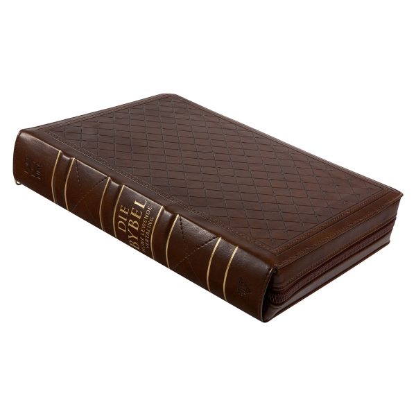 NLV Neutbruin Kunsleer Bybel Grootdruk Met Ritssluiter & Duimgrepe - Image 16