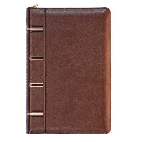 ESV Dark Brown Faux Leather Compact Bible With Zip - Image 18