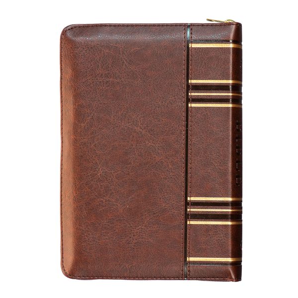 ESV Dark Brown Faux Leather Compact Bible With Zip - Image 19