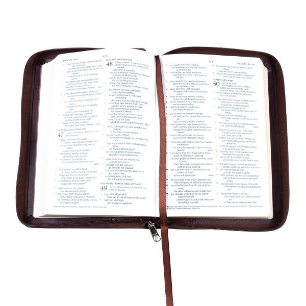 ESV Dark Brown Faux Leather Compact Bible With Zip - Image 23