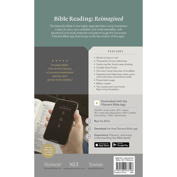 NLT Filament Thinline Reference Bible, Sunset Branches With Zip (Imitation Leather) - Image 23