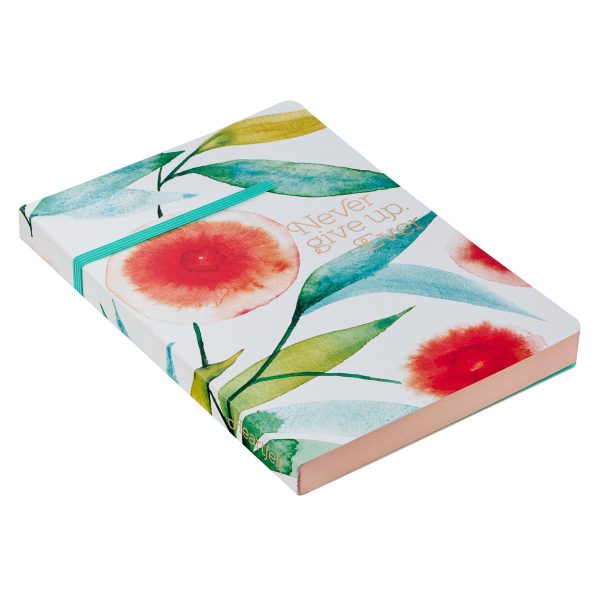 Never Give Up Ever Orange Blossoms Paperback Journal with Elastic Closure - Image 21