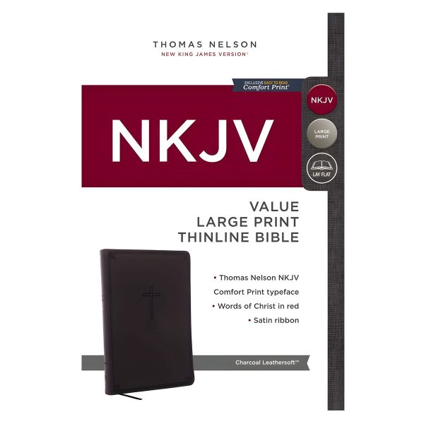 NKJV Value Thinline Large Print Red Letter Charcoal (Comfort Print)(Imitation Leather) - Image 4