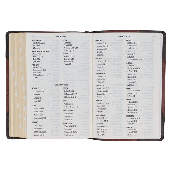 KJV Brandy & Dark Brown Genuine African Leather Bible Giant Print Indexed Red Letter - Image 28