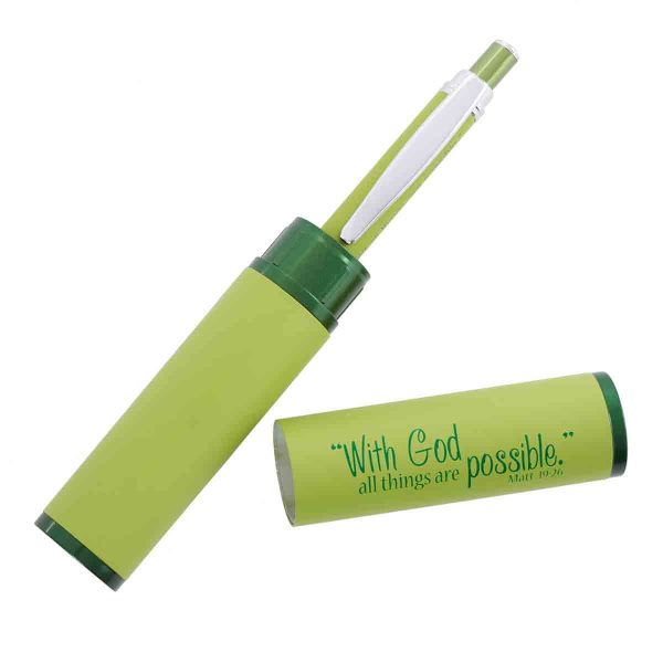 Matthew 19:26 All Things Possible Green (Metal Pen In Tube) - Image 19