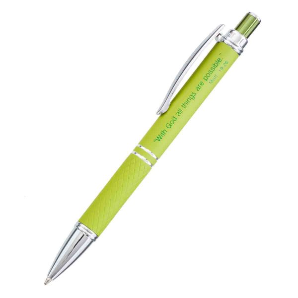 Matthew 19:26 All Things Possible Green (Metal Pen In Tube) - Image 20