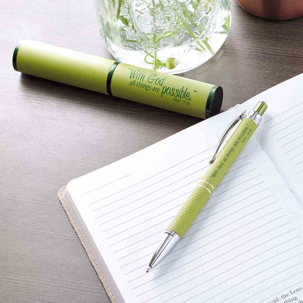 Matthew 19:26 All Things Possible Green (Metal Pen In Tube) - Image 22