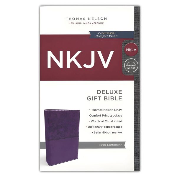 NKJV Purple Faux Leather Deluxe Gift Bible Red Letter Comfort Print - Image 9