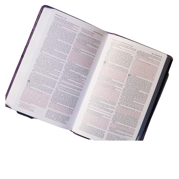 NKJV Purple Faux Leather Deluxe Gift Bible Red Letter Comfort Print - Image 11