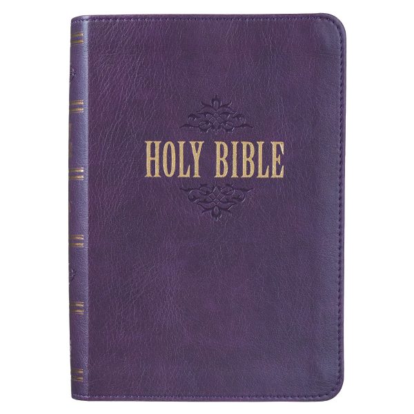 KJV Purple Faux Leather Compact Bible Large Print Red Letter - Image 22
