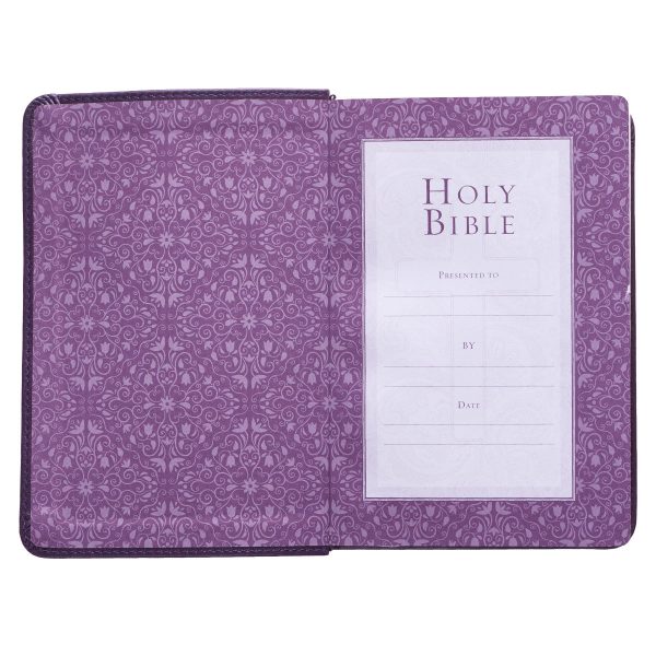 KJV Purple Faux Leather Compact Bible Large Print Red Letter - Image 25