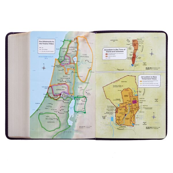 KJV Purple Faux Leather Compact Bible Large Print Red Letter - Image 26