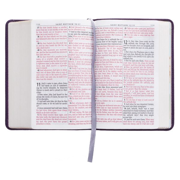 KJV Purple Faux Leather Compact Bible Large Print Red Letter - Image 27