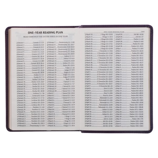 KJV Purple Faux Leather Compact Bible Large Print Red Letter - Image 28