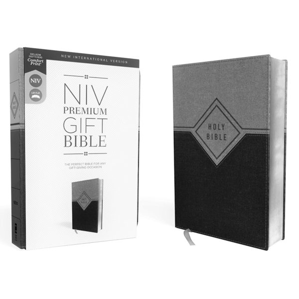 NIV Black / Gray Imitation Leather Premium Gift Bible Red Letter Comfort Print - Image 16