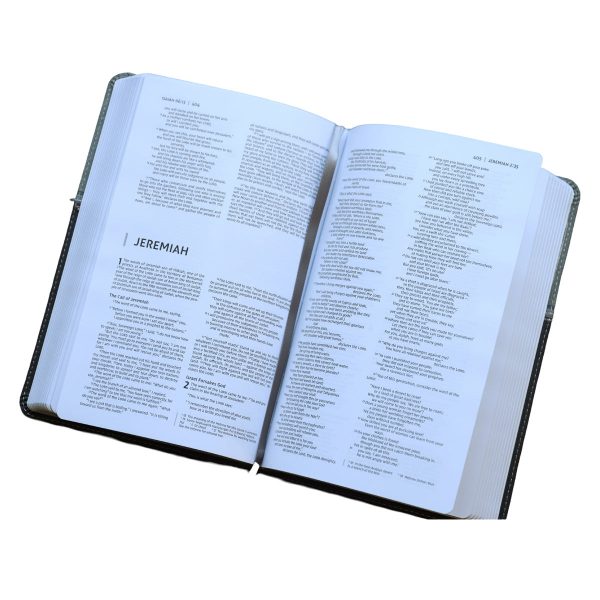 NIV Black / Gray Imitation Leather Premium Gift Bible Red Letter Comfort Print - Image 17