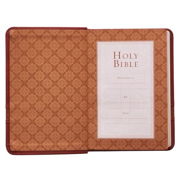 KJV Brown Faux Leather Compact Bible Large Print Red Letter - Image 24