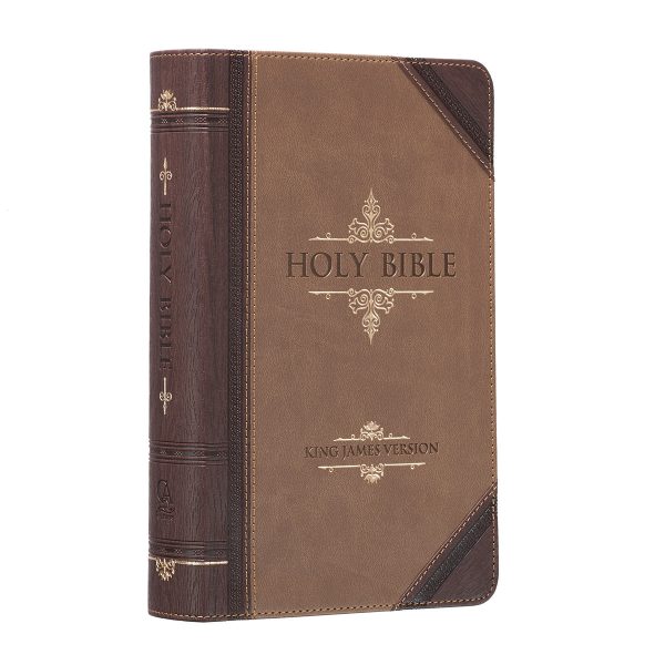 KJV Tan & Brown Faux Leather Standard Bible Giant Print Red Letter - Image 24