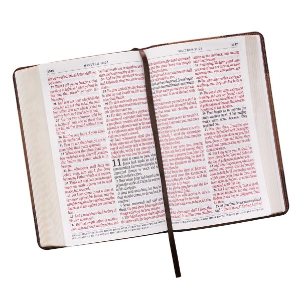 KJV Tan & Brown Faux Leather Standard Bible Giant Print Red Letter - Image 27