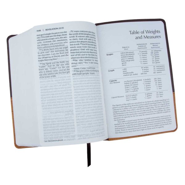 NIV Chocolate & Amber Two Tone Faux Leather Holy Bible Larger Print - Image 24