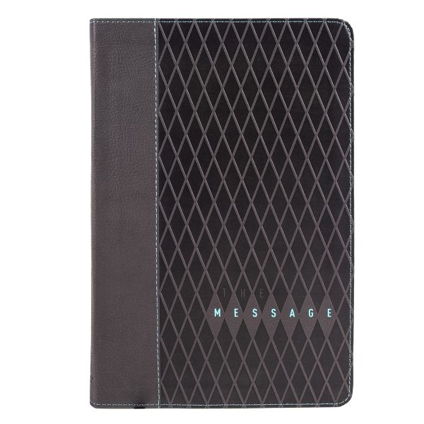 The Message Charcoal And Black Imitation Leather Slimline Edition Bible - Image 19