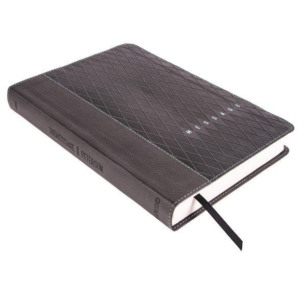The Message Charcoal And Black Imitation Leather Slimline Edition Bible - Image 21
