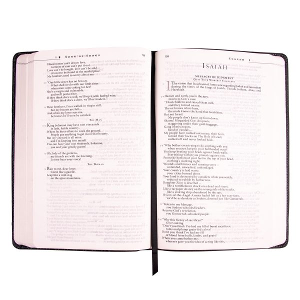 The Message Charcoal And Black Imitation Leather Slimline Edition Bible - Image 22