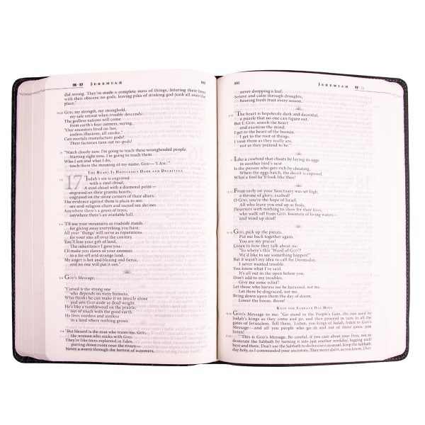 The Message Charcoal And Black Imitation Leather Slimline Edition Bible - Image 23