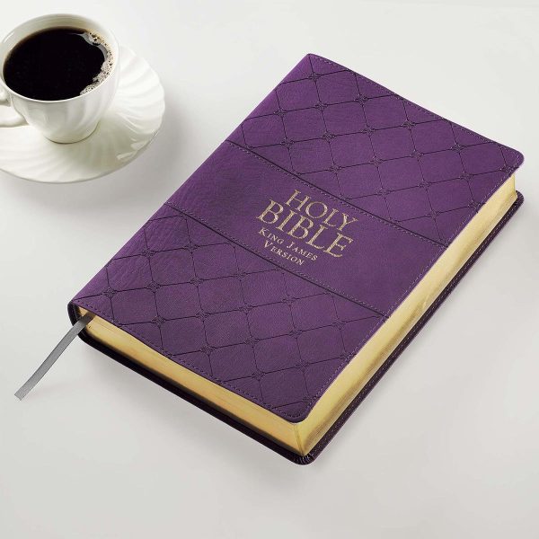 KJV Purple Faux Leather Super Giant Print Bible Red Letter - Image 24