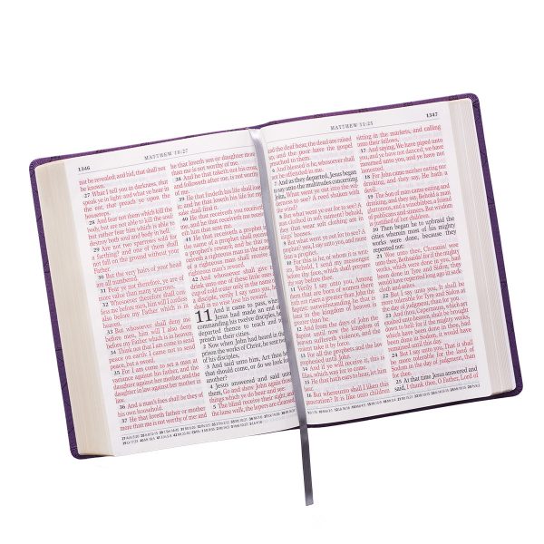 KJV Purple Faux Leather Super Giant Print Bible Red Letter - Image 25