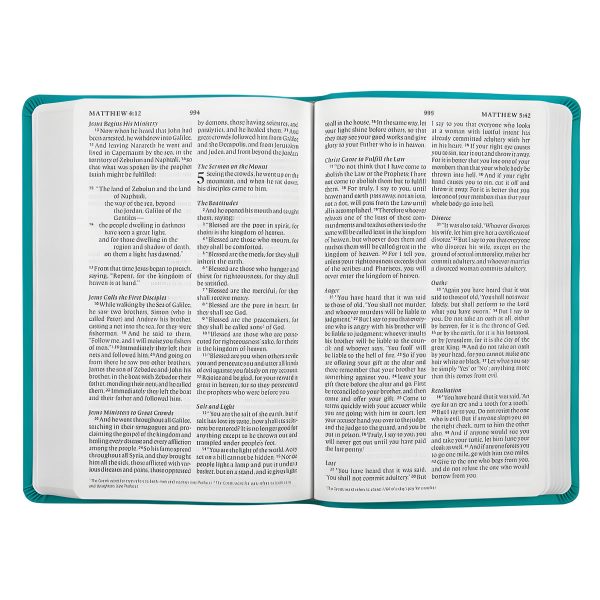 ESV Turquoise Emblem Design Imitation Leather Value Thinline Bible Large Print - Image 12