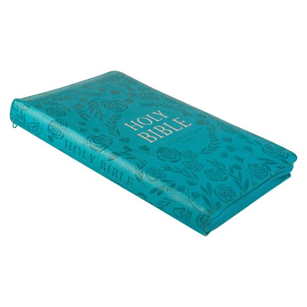 ESV Turquoise Faux Leather Standard Bible Thumb Indexed With Zip - Image 25