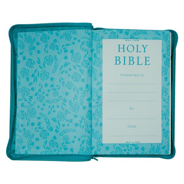 ESV Turquoise Faux Leather Standard Bible Thumb Indexed With Zip - Image 26