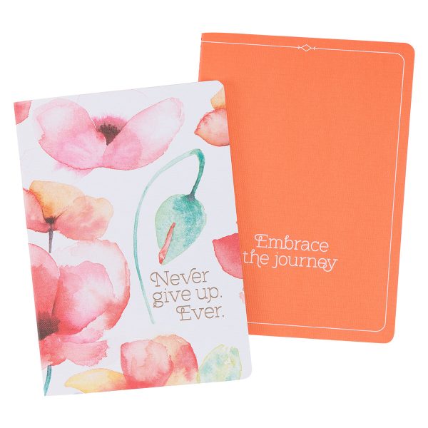 Never Give Up Ever Coral Poppies Two-Piece Notebook Set - Image 19