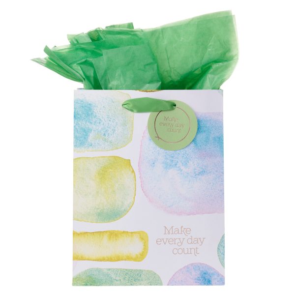 Make Every Day Count Smooth Sea Glass Medium Gift Bag with Gift Tag - Image 15