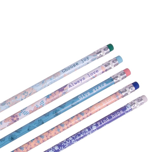 Floral Blue and Peach Tub of 50 Pencils - Image 17