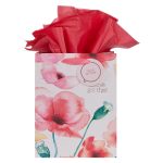 You've Got This! Coral Poppies Medium Gift Bag with Gift Tag - Image 15