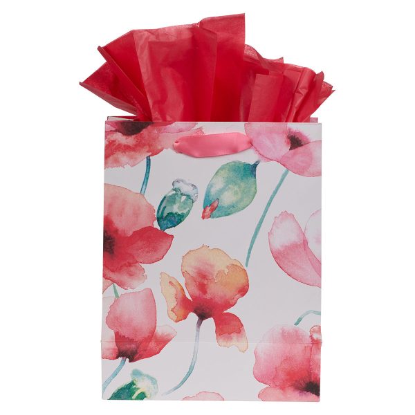 You've Got This! Coral Poppies Medium Gift Bag with Gift Tag - Image 16