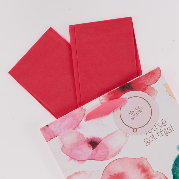 You've Got This! Coral Poppies Medium Gift Bag with Gift Tag - Image 18