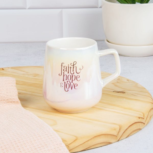 Faith Hope And Love Pearl Ombre Ceramic Mug - Image 2