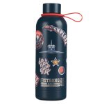 Be Strong & Courageous Navy Blue Stainless Steel Water Bottle with Decorative Sticker Sheet - Image 3